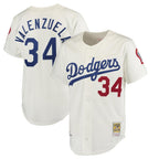 LA.Dodgers #34 Fernando Valenzuela Player Cream Throwback Vapor Limited Fdoa Stitched Jerseys