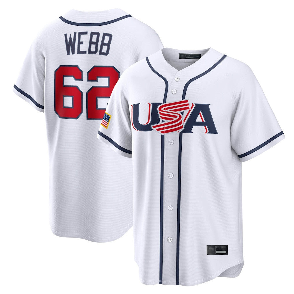 SF.Giants #62 Logan Webb Player White USA 2026 World Classic Road Limited Fdoa Stitched Jerseys