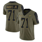 NO.Saints #71 Kelvin Banks Jr. Player Olive Salute To Service Limited Game Gdoa Stitched Jerseys