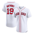 B.Red Sox #19 Roman Anthony Player White Limited Elite Home Game Gdoa Stitched Jerseys