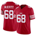 SF.49ers #68 Colton McKivitz Player Red Limited Vapor F.U.S.E. Home Game Gdoa Stitched Jerseys