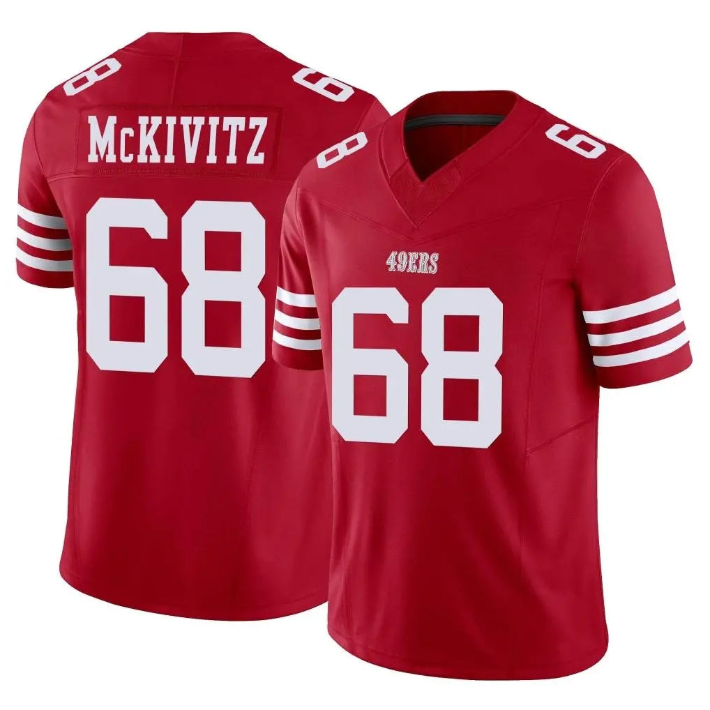 SF.49ers #68 Colton McKivitz Player Red Limited Vapor F.U.S.E. Home Game Gdoa Stitched Jerseys