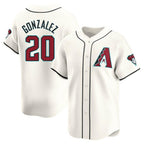 A.Diamondbacks #20 Luis Gonzalez Player Cream Limited Home Game Gdoa Stitched Jerseys