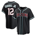 A.Diamondbacks #12 Lourdes Gurriel Jr Player Black Home Game Gdoa Stitched Jerseys
