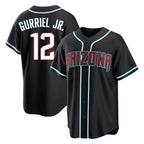 A.Diamondbacks #12 Lourdes Gurriel Jr Player Black Home Game Gdoa Stitched Jerseys
