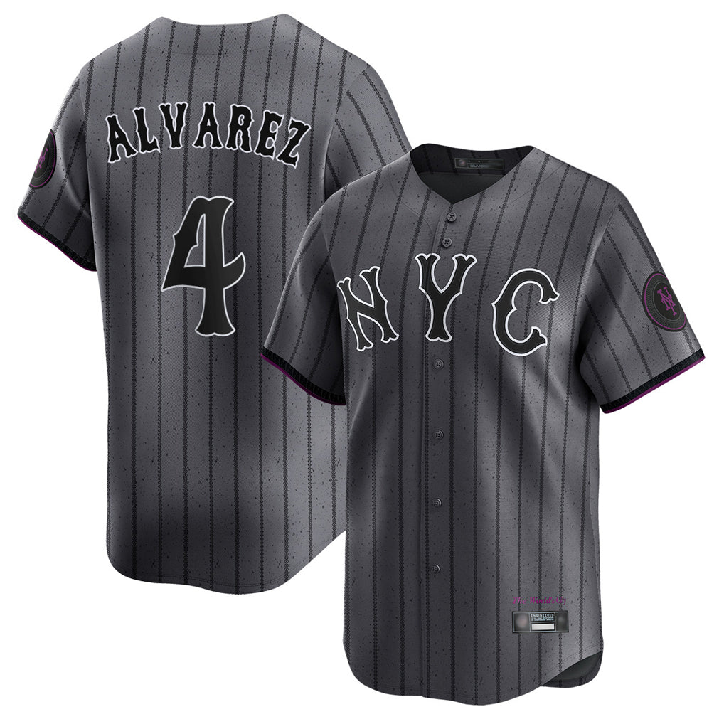 NY.Mets #4 Francisco Alvarez Player Gray City Connect Limited Fdoa Stitched Jerseys