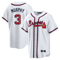 A.Braves #3 Dale Murphy Player White Home Game Gdoa Stitched Jerseys