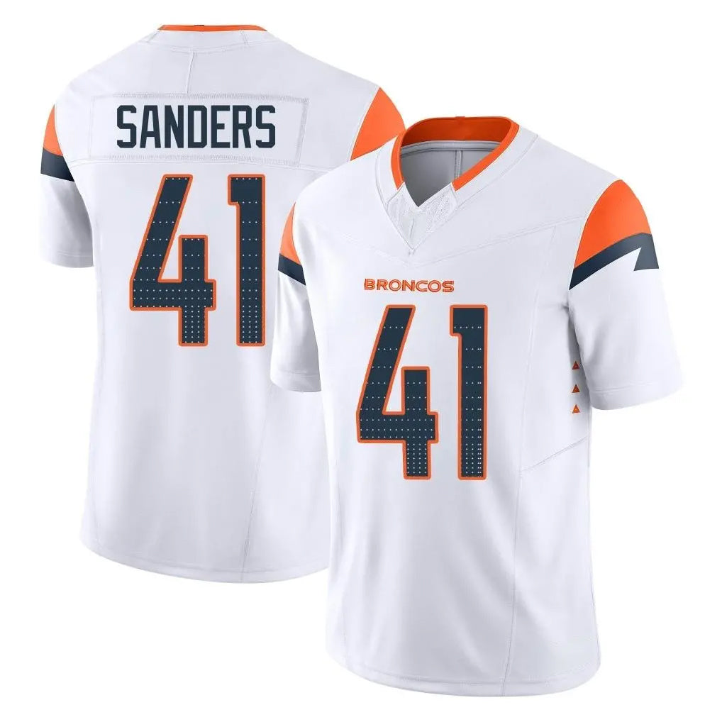 D.Broncos #41 Drew Sanders Player White Limited Vapor F.U.S.E. Home Game Gdoa Stitched Jerseys