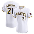 P.Pirates #21 Roberto Clemente Player White Home Limited Elite Fdoa Stitched Jerseys