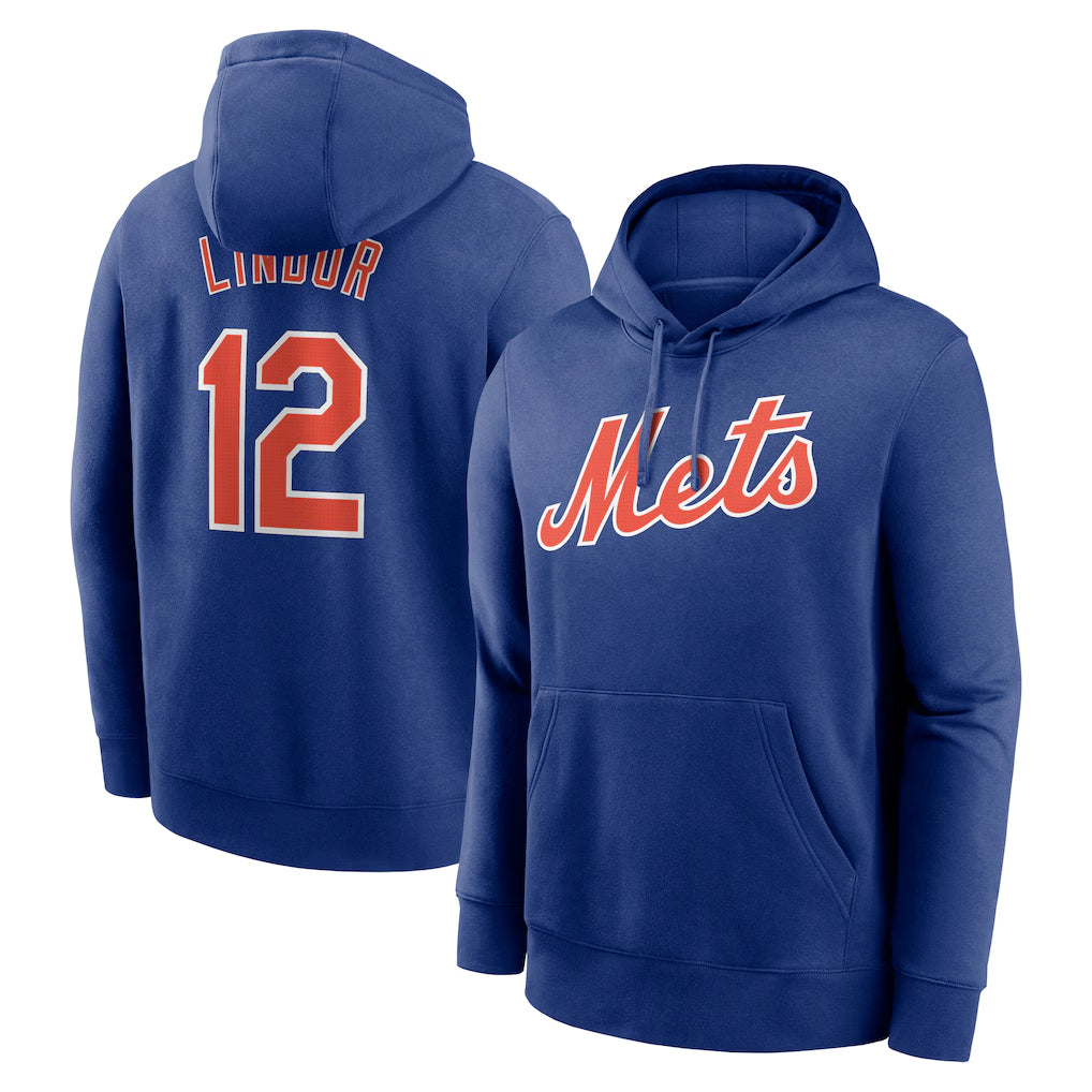 NY.Mets #12 Francisco Lindor Player Royal Club Pullover Hoodie Game Fdoa Stitched Jerseys