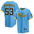 M.Brewers #53 Brandon Woodruff Player Light Blue City Connect Home Game Fdoa Stitched Jerseys