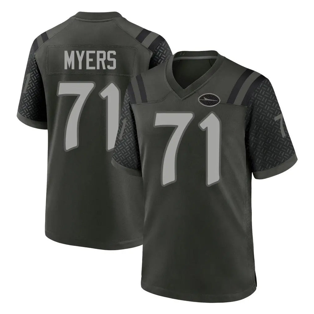 NY.Jets #71 Josh Myers Player Green 2025 Rivalries Collection Home Game Gdoa Stitched Jerseys