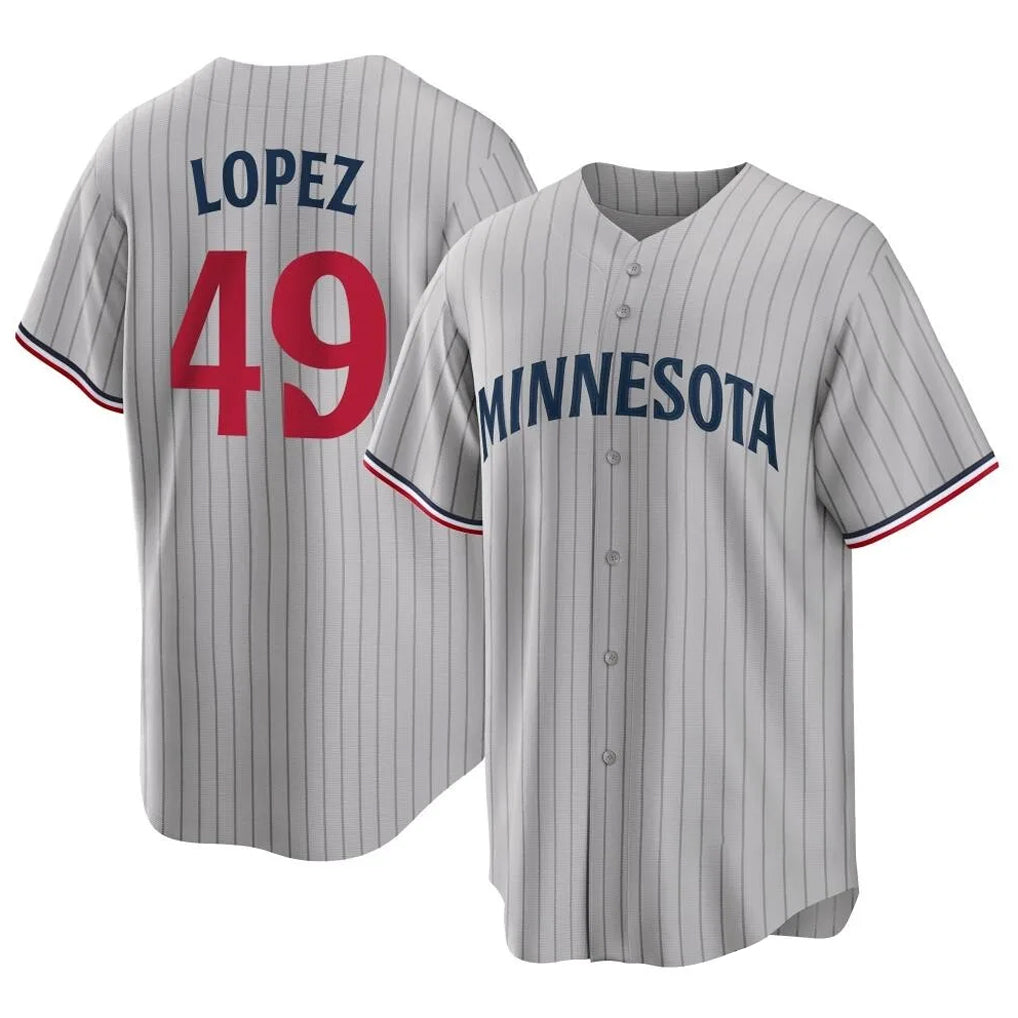 M.Twins #49 Pablo Lopez Player Gray Game Limited Home Fdoa Stitched Jerseys