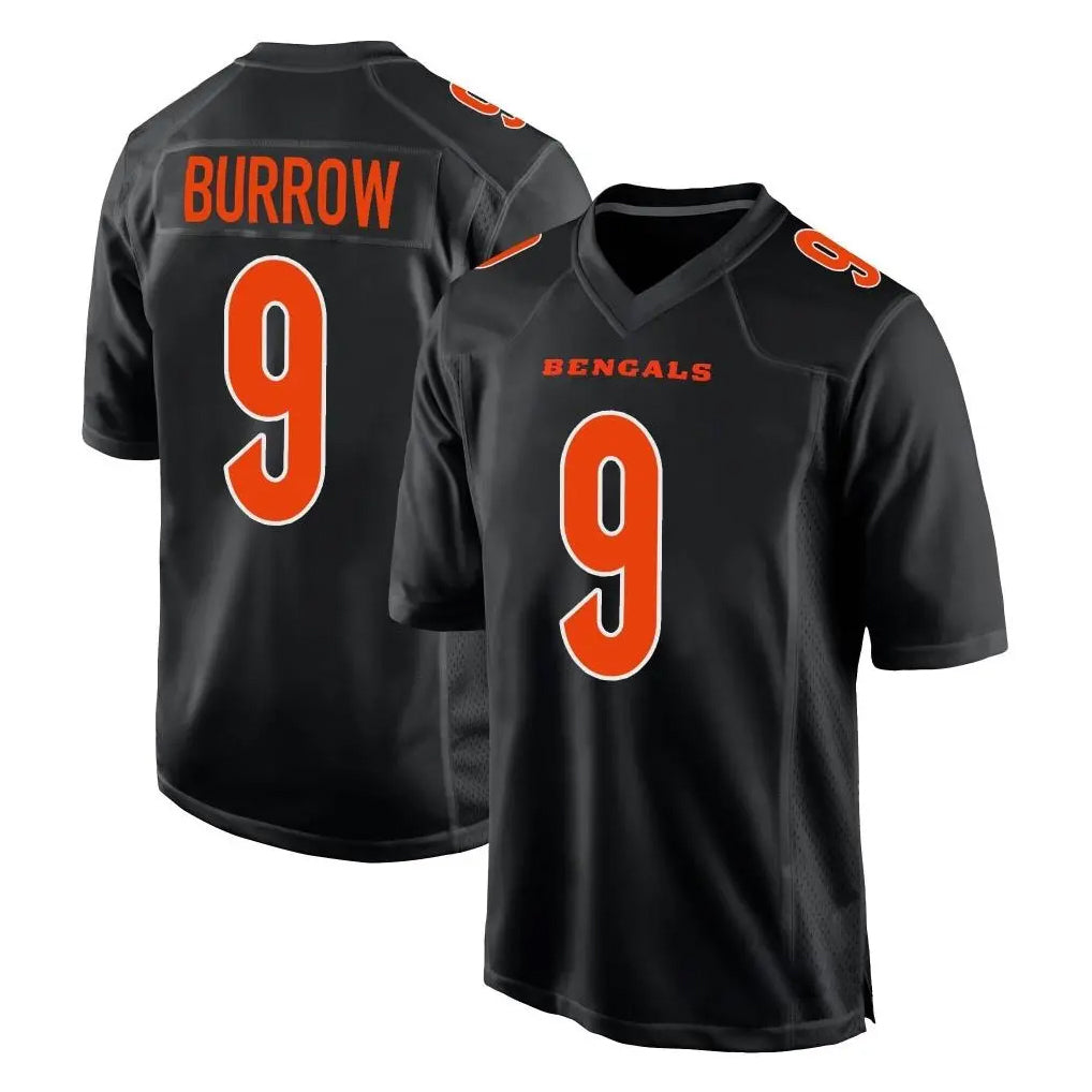 C.Bengals #9 Joe Burrow Player Black Fashion Game Gdoa Stitched Jerseys