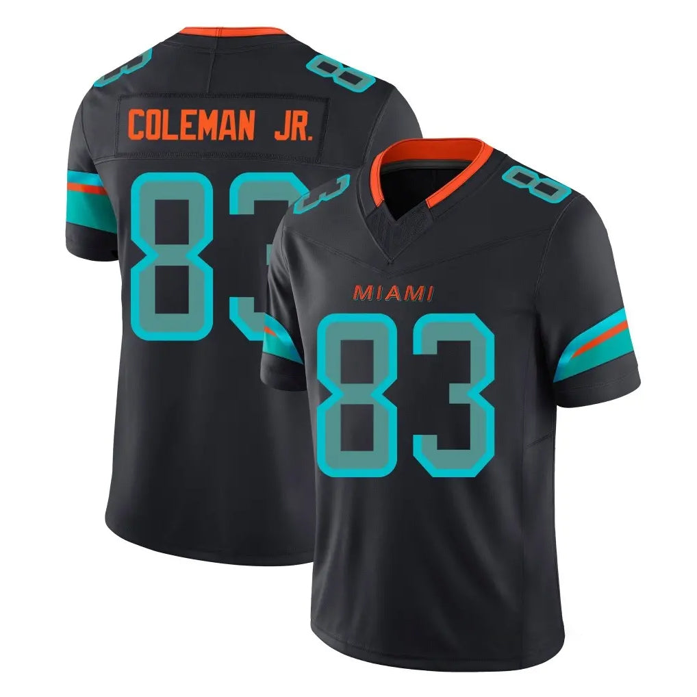 M.Dolphins #83 Kevin Coleman Jr. Player Black Limited Pitch Rivalries Collection Home Game Gdoa Stitched Jerseys