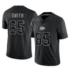KC.Chiefs #65 Trey Smith Player Black Limited Reflective Game Gdoa Stitched Jerseys