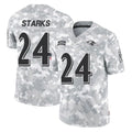 B.Ravens #24 Malaki Starks Player Arctic Camo Salute to Service Limited Gdoa Stitched Jerseys
