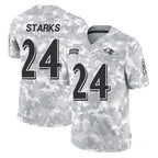 B.Ravens #24 Malaki Starks Player Arctic Camo Salute to Service Limited Gdoa Stitched Jerseys