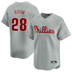 P.Phillies #28 Alec Bohm Player Gray Home Limited Fdoa Stitched Jerseys