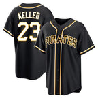 P.Pirates #23 Mitch Keller Player Black Fashion Out Home Game Fdoa Stitched Jerseys