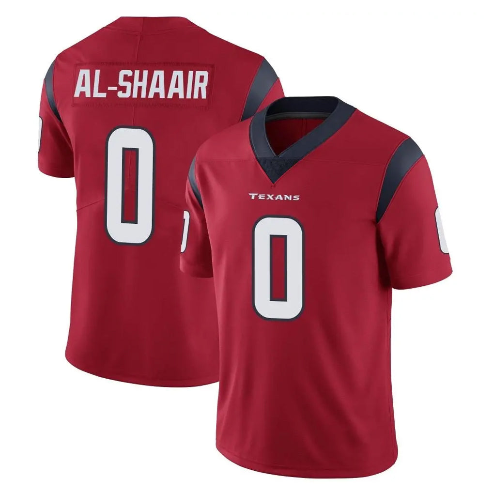 H.Texans #0 Azeez Al-Shaair Player Red Limited Vapor Untouchable Home Game Gdoa Stitched Jerseys