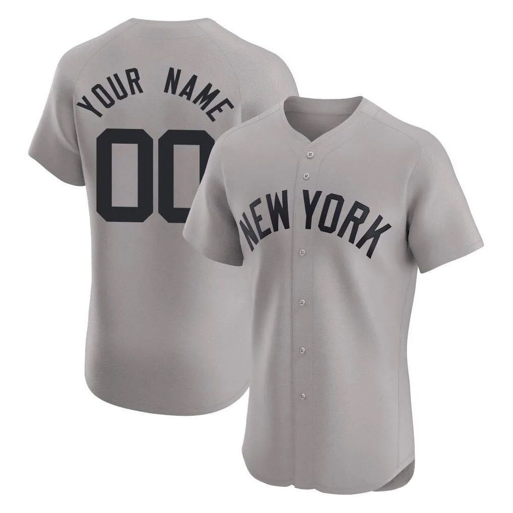 Custom NY.Yankees Gray Limited Elite Home Game Any Name & Number Gdoa Stitched Jerseys