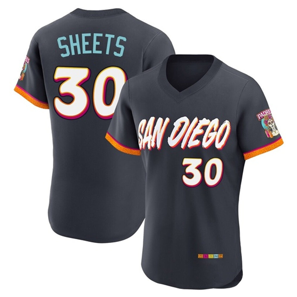 S.Diego Padres #30 Gavin Sheets Player Obsidian 2026 City Connect Home Limited Elite T-shirt Fdoa Stitched Jerseys