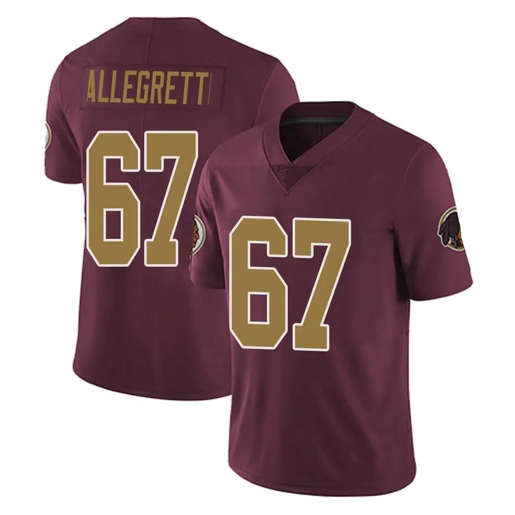 W.Commanders #67 Nick Allegretti Player Burgundy Alternate Vapor Untouchable Home Game Gdoa Stitched Jerseys