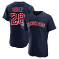 C.Guardians #28 Tanner Bibee Player Navy Limited Elite Home Gdoa Stitched Jerseys