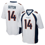 D.Broncos #14 Courtland Sutton Player White Game Gdoa Stitched Jerseys
