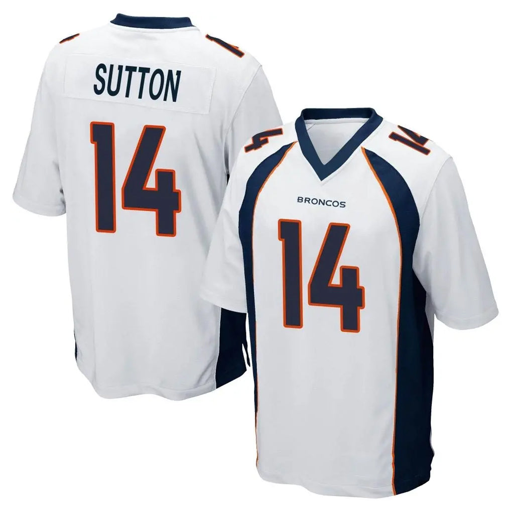 D.Broncos #14 Courtland Sutton Player White Game Gdoa Stitched Jerseys