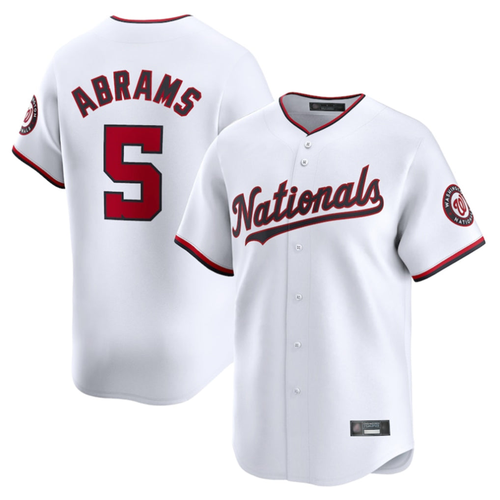W.Nationals #5 CJ Abrams Player White Home Limited Fdoa Stitched Jerseys