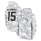 LA.Chargers #15 Ladd McConkey Player Arctic Camo Salute to Service Hoodies Limited Game Gdoa Stitched Jerseys