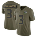 S.Seahawks #3 Nick Emmanwori Player Olive 2025 Salute To Service Limited Home Game Gdoa Stitched Jerseys