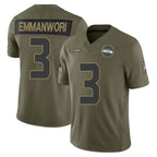 S.Seahawks #3 Nick Emmanwori Player Olive 2025 Salute To Service Limited Home Game Gdoa Stitched Jerseys
