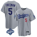 LA.Dodgers #5 Freddie Freeman Player Gray World Series Meet Game Home Fdoa Stitched Jerseys
