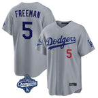 LA.Dodgers #5 Freddie Freeman Player Gray World Series Meet Game Home Fdoa Stitched Jerseys