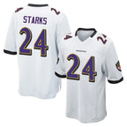 B.Ravens #24 Malaki Starks Player White Alternate Home Game Gdoa Stitched Jerseys