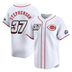 C.Reds #37 Tyler Stephenson Player White Speedway Classic Home Limited Gdoa Stitched Jerseys