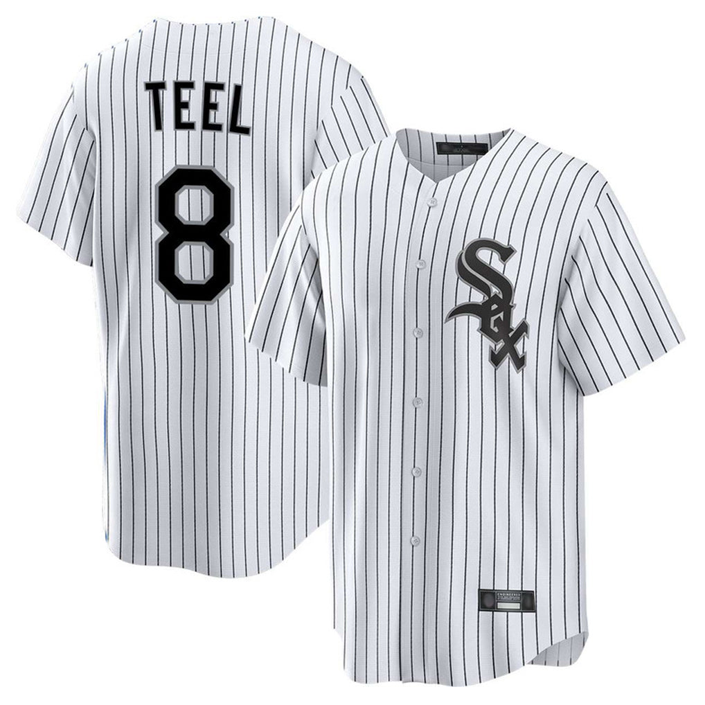 C.White Sox #8 Kyle Teel Player White Stripe Home Game Gdoa Stitched Jerseys