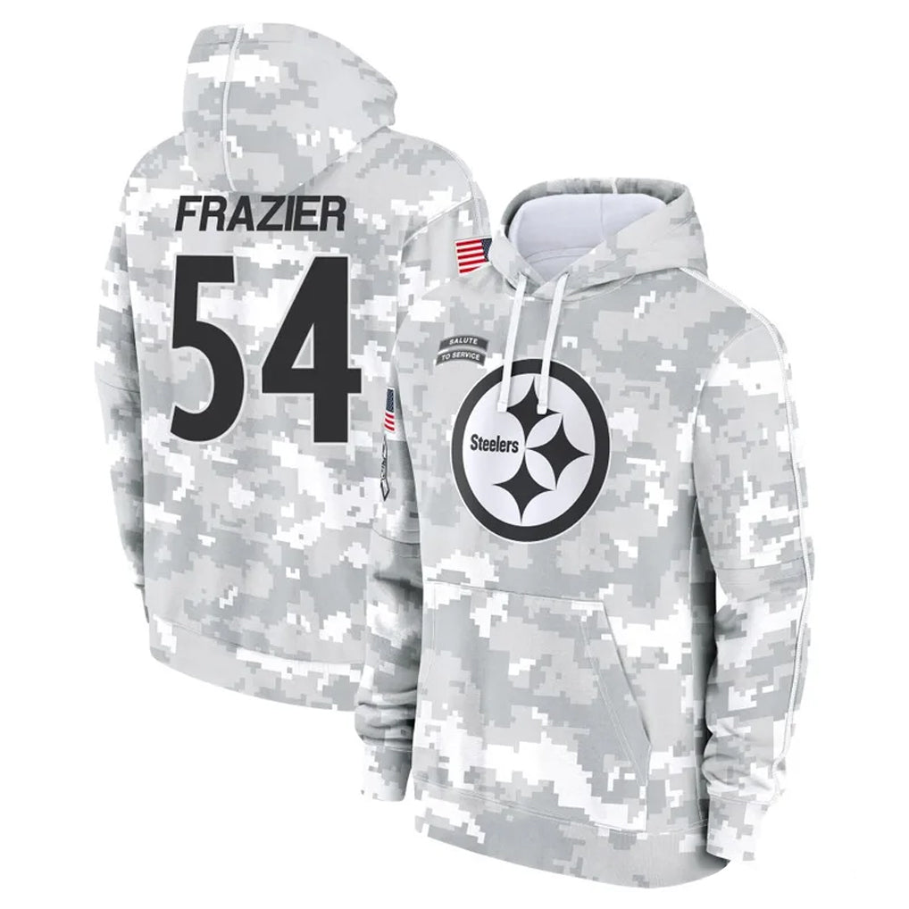 P.Steelers #54 Zach Frazier Player Arctic Camo Limited Salute to Service Pullover Hoodies Game Gdoa Stitched Jerseys