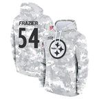 P.Steelers #54 Zach Frazier Player Arctic Camo Limited Salute to Service Pullover Hoodies Game Gdoa Stitched Jerseys