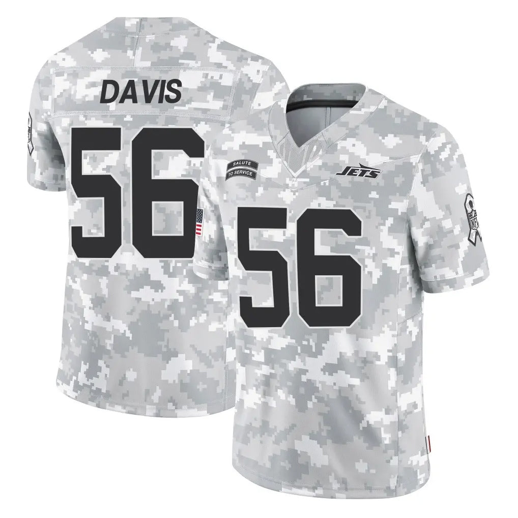 NY.Jets #56 Demario Davis Player Arctic Camo Salute to Service Limited Game Gdoa Stitched Jerseys