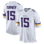 M.Vikings #15 Dallas Turner Player White Home Game Gdoa Stitched Jerseys