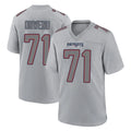 NE.Patriots #71 Mike Onwenu Player Gray Fashion Limited Home Game Gdoa Stitched Jerseys