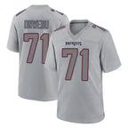 NE.Patriots #71 Mike Onwenu Player Gray Fashion Limited Home Game Gdoa Stitched Jerseys