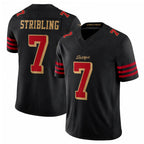 SF.49ers #7 De'Zhaun Stribling Player Black Limited Rivalries Collection Home Game Gdoa Stitched Jerseys