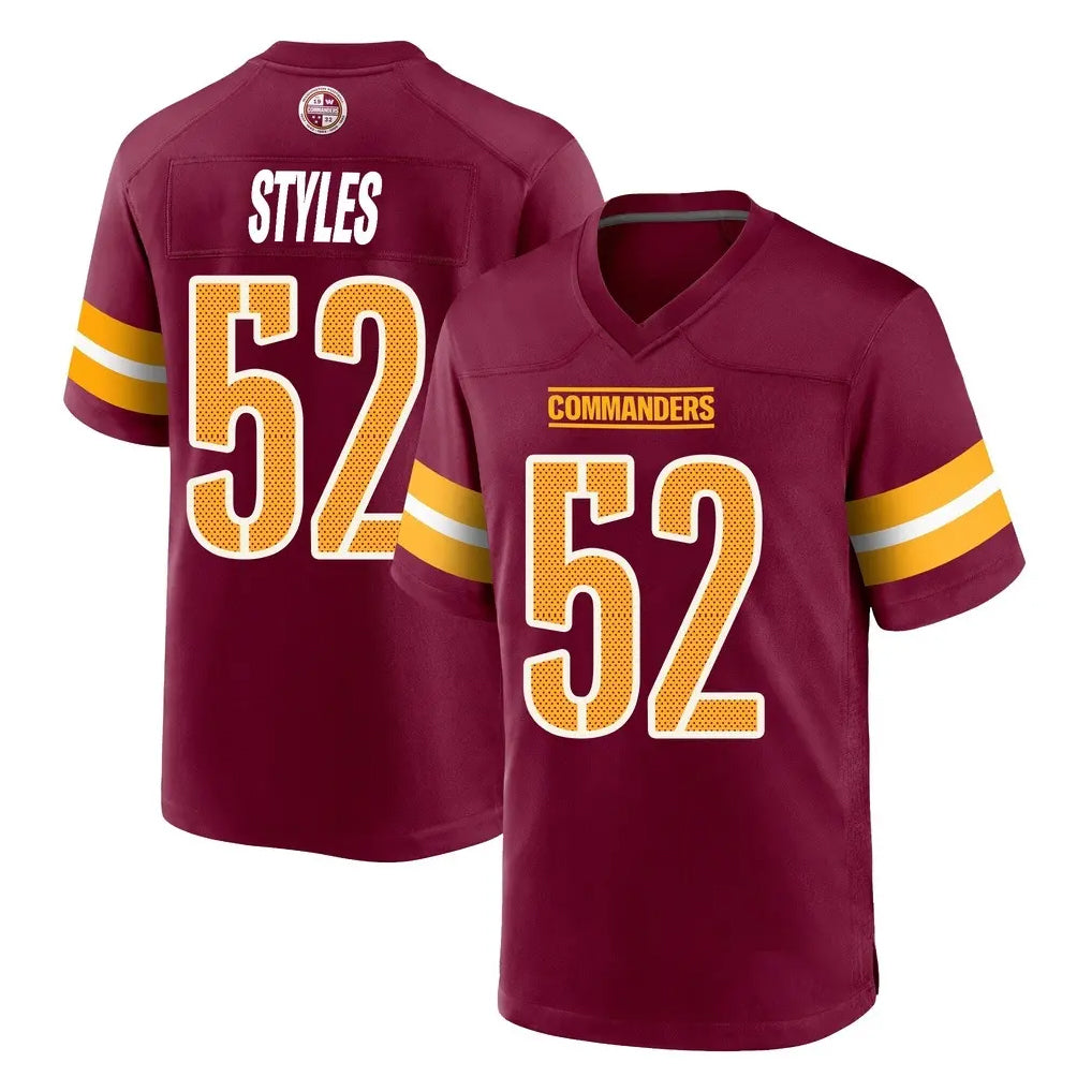 W.Commanders #52 Sonny Styles Player Burgundy Home Game Gdoa Stitched Jerseys
