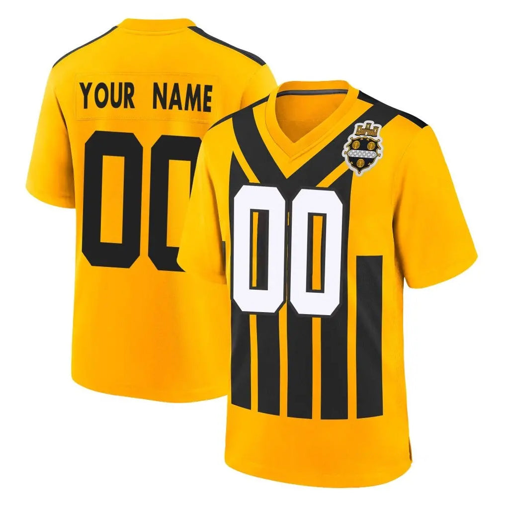 Custom P.Steelers Gold Limited 1933 Throwback Home Game Any Name & Numbers Gdoa Stitched Jerseys