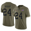 B.Bills #24 Cole Bishop Player Olive Salute To Service Game Gdoa Stitched Jerseys